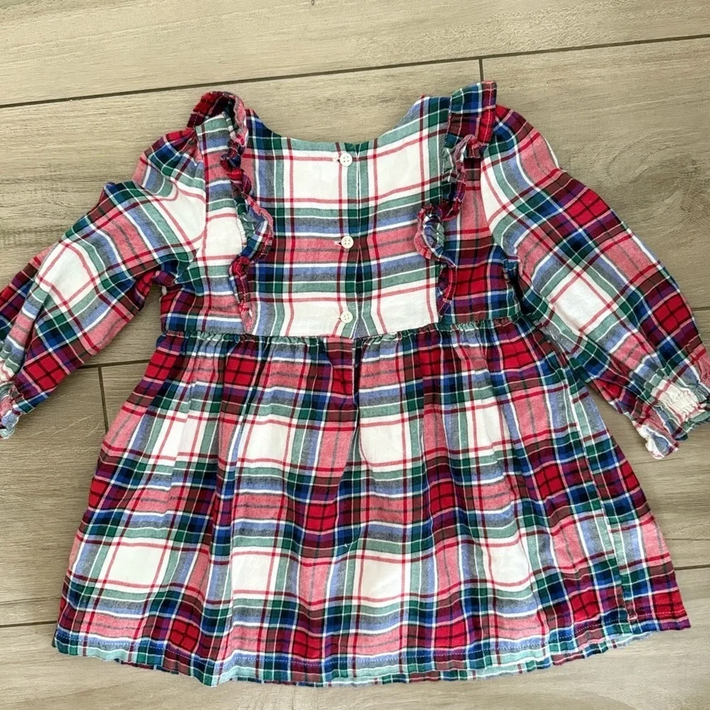 Cream Knit Dress and Plaid Dress Set toddler Christmas dress